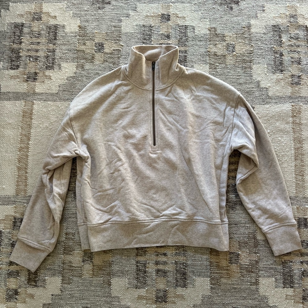 Vince Light Gray Zip-Up Sweater